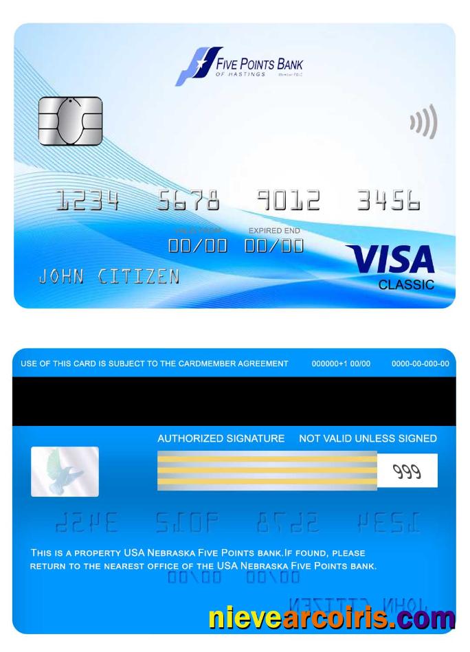 USA Nebraska Five Points Bank visa classic card